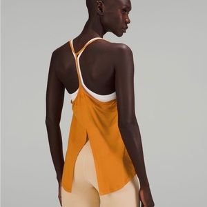 Lululemon modal silk yoga tank top 6 orange
